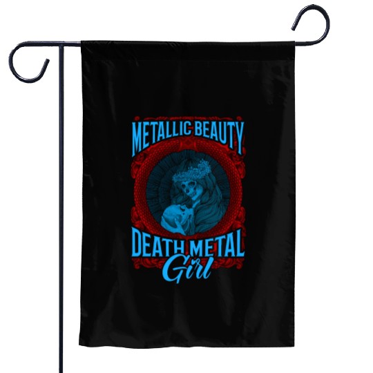 Goth Rock Satan Girl Woman Festivals Death Metal Garden Flags