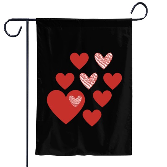 Full Page Heart Printable Red Hearts Garden Flags