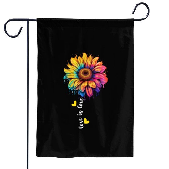 Rainbow Sunflower Lover LGBT Lesbian Gay Group Pun Garden Flags