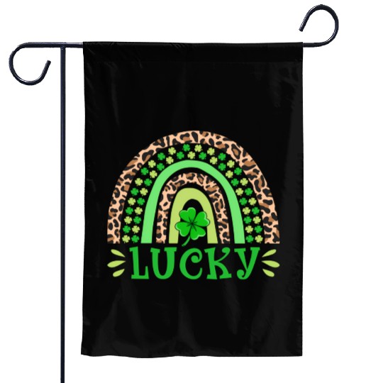 St Patricks Day Lucky Shamrock Shenanigans Garden Flags
