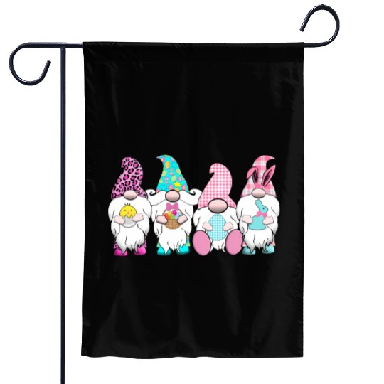 4 Easter Gnomes Pastel Spring Bunny Ears Gingham R Garden Flags