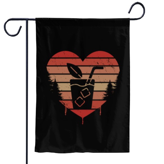 Cute Red Vintage Heart Sweet Tea Valentine Day Garden Flags