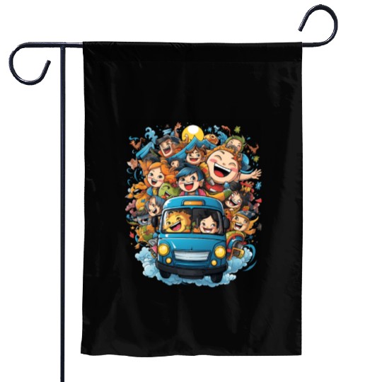 Back to School Pre-K Kindergarten School Bus Garden Flags