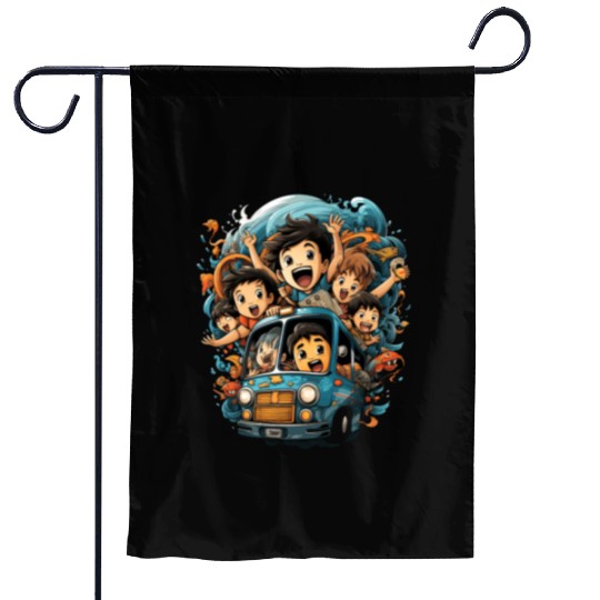 Back to School Pre-K Kindergarten School Bus Garden Flags