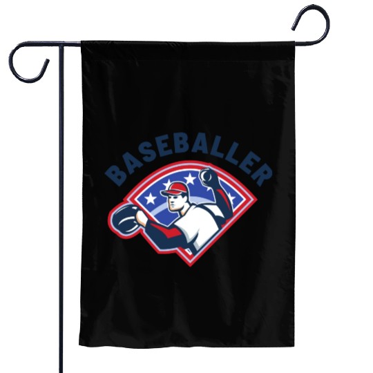 Baseballer Baseball Pitcher Sports Club Player Garden Flags