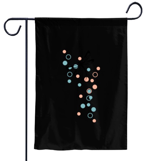 Dragonfly and dots Garden Flags