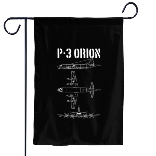 P3 Orion Military Airplane Schematic Orion Pilot Garden Flags