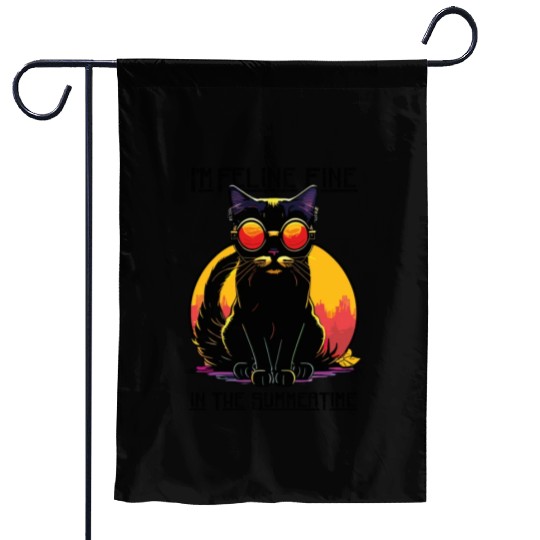 FELINE Fine | Cat Lover Summer Animal Beach Party Garden Flags