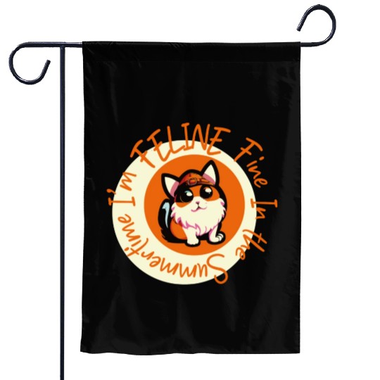I'm FELINE Fine | Cat Lover Summer Animal Party Garden Flags