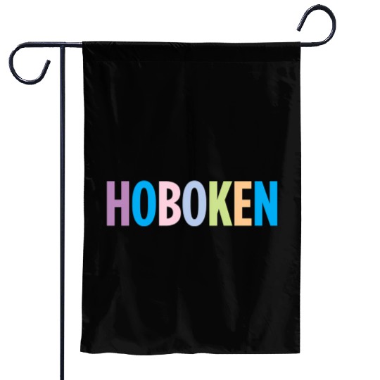 Hoboken New Jersey Colorful Type Garden Flags
