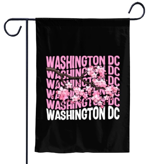 Washington DC Garden Flags, Cherry Blossom Floral Pop