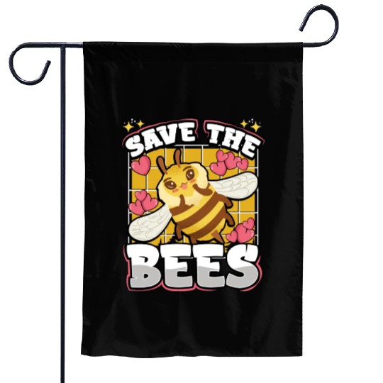 Save The Bees Cute Bumblebee Garden Flags