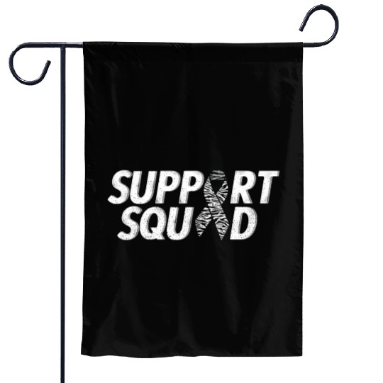 Support Squad Zebra Ribbon Carcinoid Cancer Awaren Garden Flags