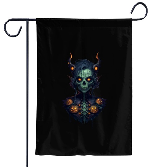 Halloween Zombie Witch RPG Game Style Garden Flags
