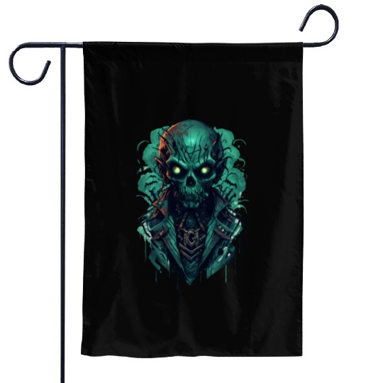 Green Toxic Zombie RPG Game Style Garden Flags