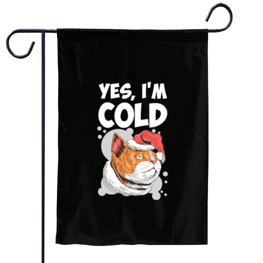 Yes I m Cold Lazy Cat Face Cozy Chilly Days Garden Flags