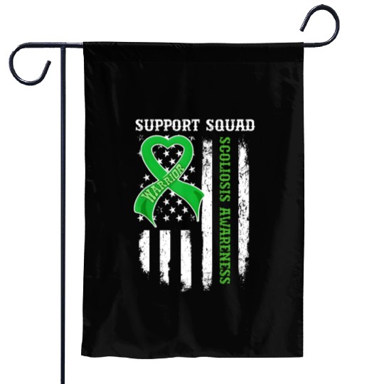 Usa Flag Support Squad Scoliosis Awareness Garden Flags