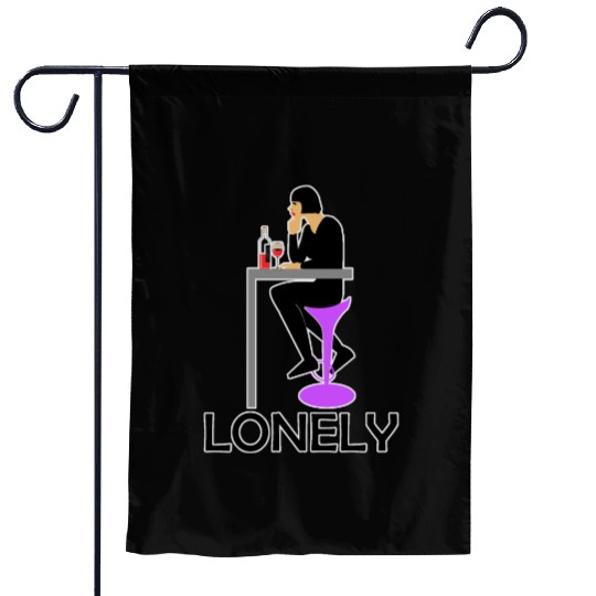 LONELY GIRL ALONE Garden Flags