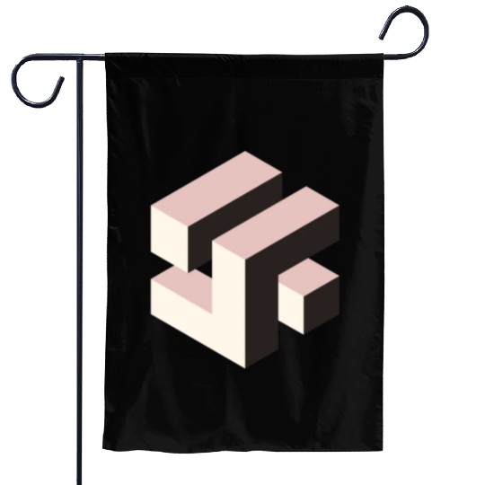 geometric 3D cube design Garden Flags
