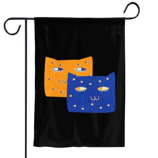 Cat Minimalist Painting Inspired Garden Flags