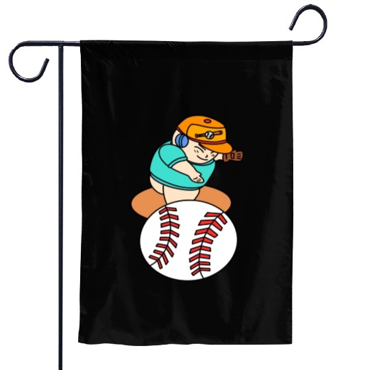 Cute Chibi Baseball Pitcher Garden Flags