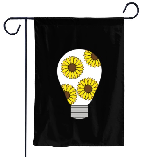 Light Bulb With Yellow Sunflowers Garden Flags