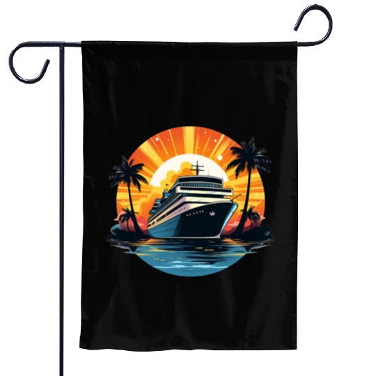Cruise Ship, Family Vacation, cruise, travel Garden Flags