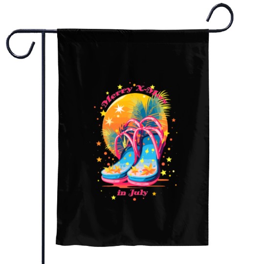 "Beach Bound Booties | "Christmas in July" Flip Garden Flags