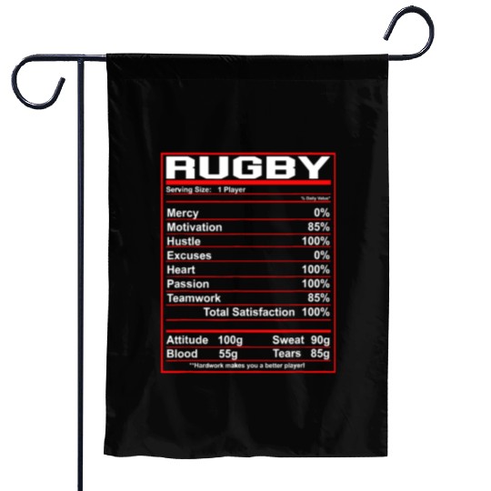 Funny Rugby Nutrition Facts Rugby Playerrugby trai Garden Flags