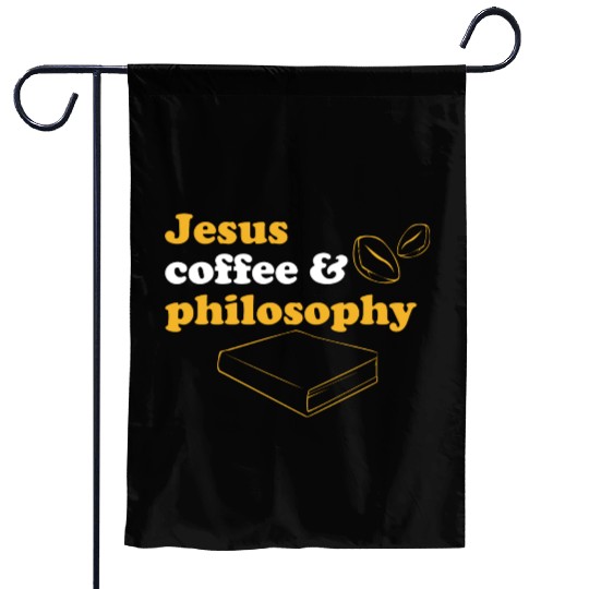 Philosophy Jesus Teacher Science Book Coffee Garden Flags
