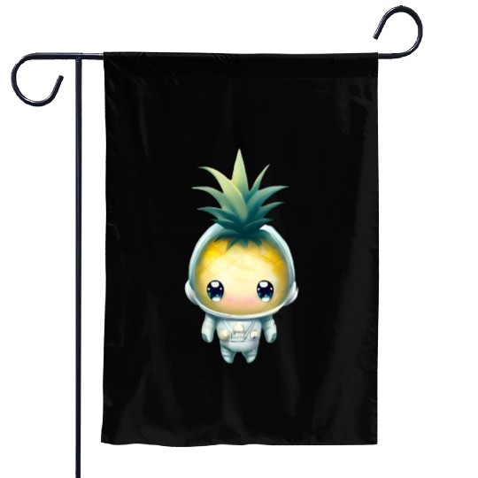 Kawaii astronauts pineapple Garden Flags