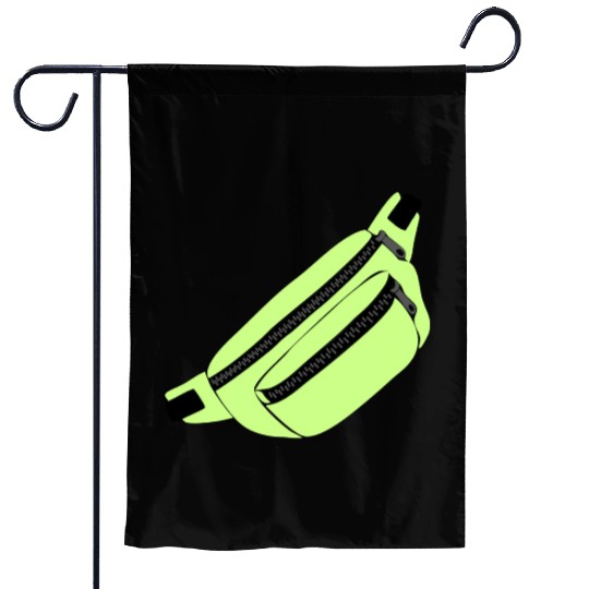 Lime Green Fanny Pack Illustration Garden Flags