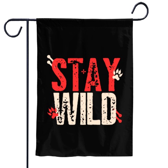 Red Cream Bold Stay Wild Garden Flags