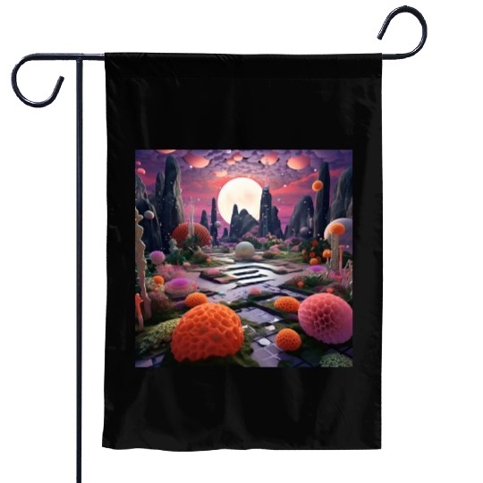 Visually Pleasing Moonlight Coral [Surreal Aesthet Garden Flags