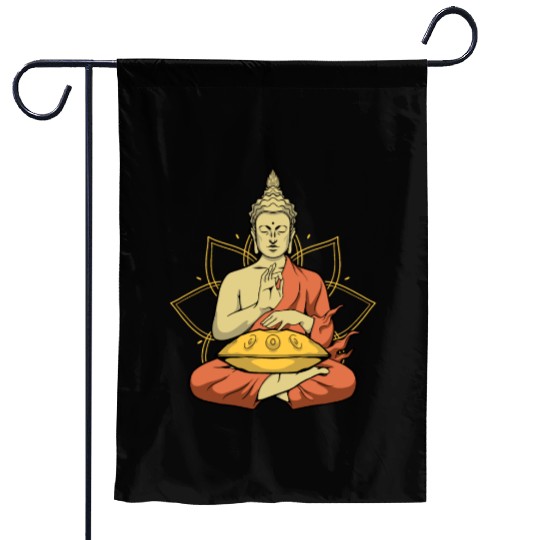 Handpan Buddha Player Spiritual Handpan Garden Flags