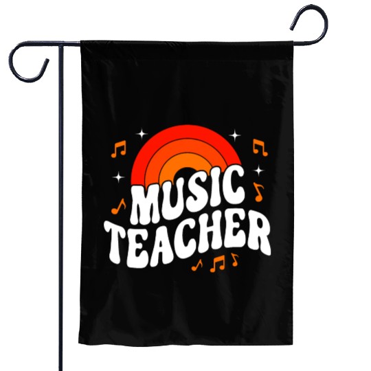 Groovy Music Teacher Back To School 2023 Garden Flags