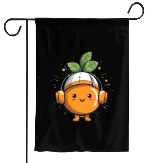 Orange Fruit Fruitarian Funny Cute Party Music Garden Flags