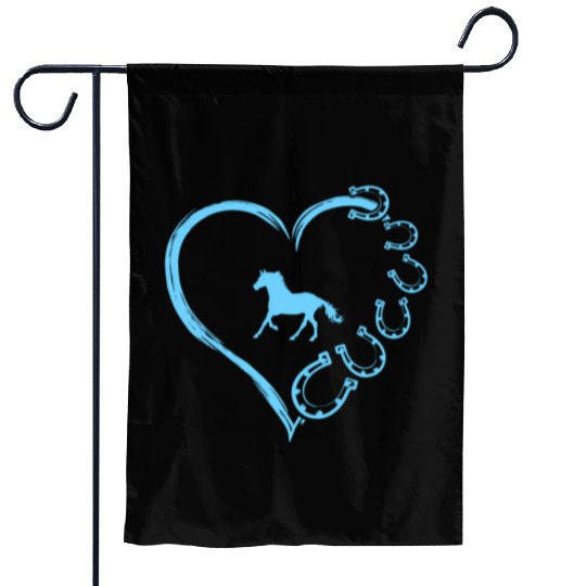 Horseshoe Heart Horse Mom Horseback Riding Garden Flags