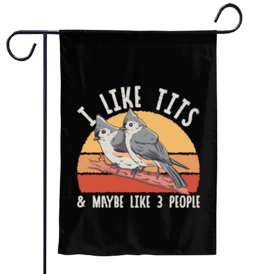 Bird Watcher Retro Vintage Tit Garden Flags