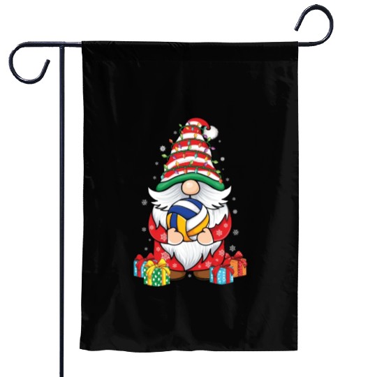 Cute Gnomes Volleyball Lover Christmas Gnome Garden Flags