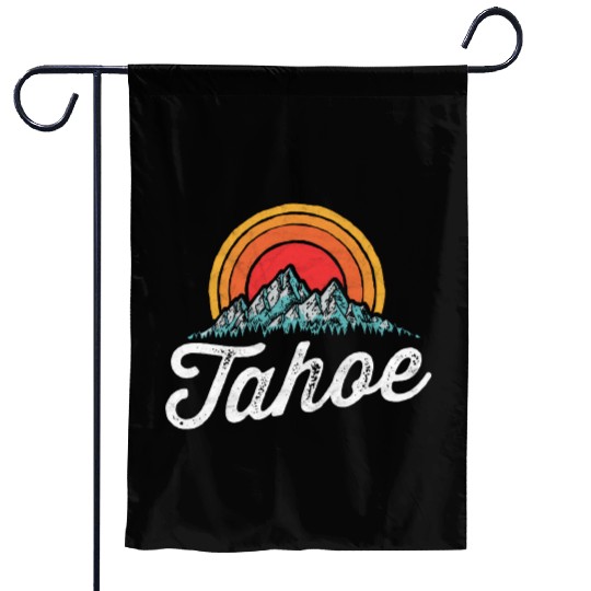 Lake Tahoe Mountain 80s Garden Flags