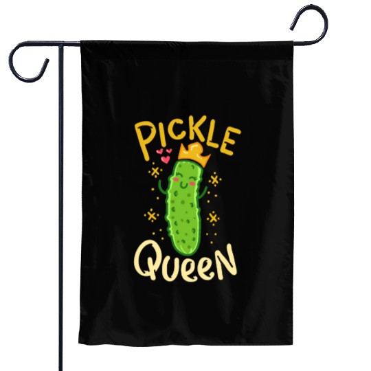 Pickle Queen Vegan Funny Cucumber Vegetable Garden Flags