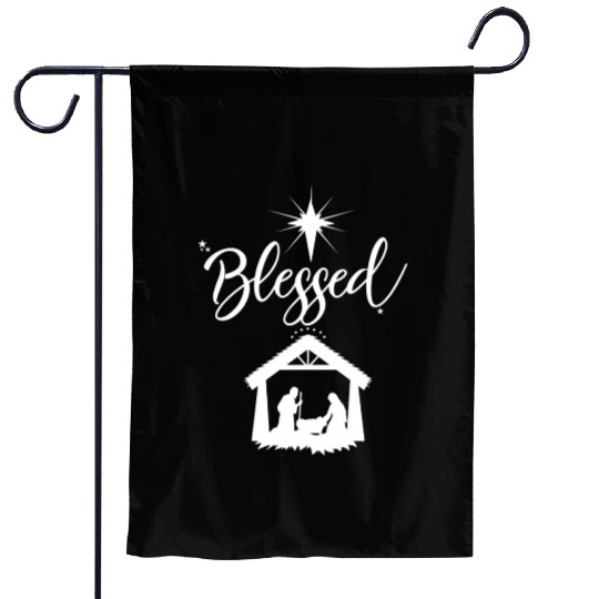 Christian Blessed Jesus Nativity Scene Faith Garden Flags