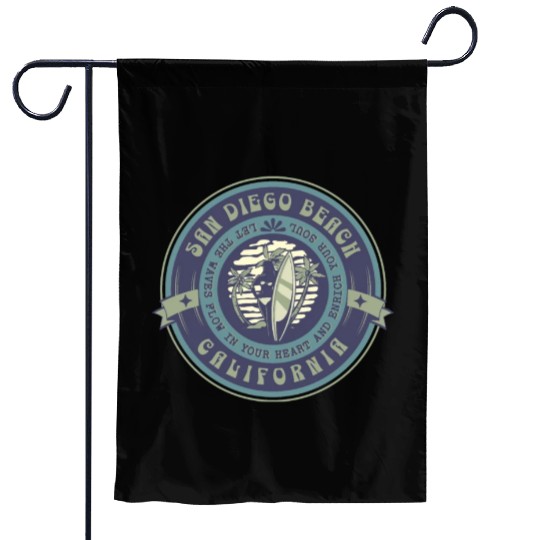 San Diego California Beach Surfer Garden Flags