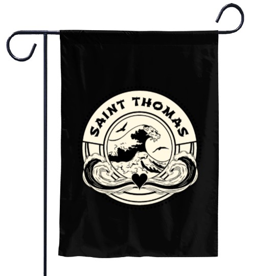 St Thomas Caribbean Sea Japanese Style Waves Garden Flags