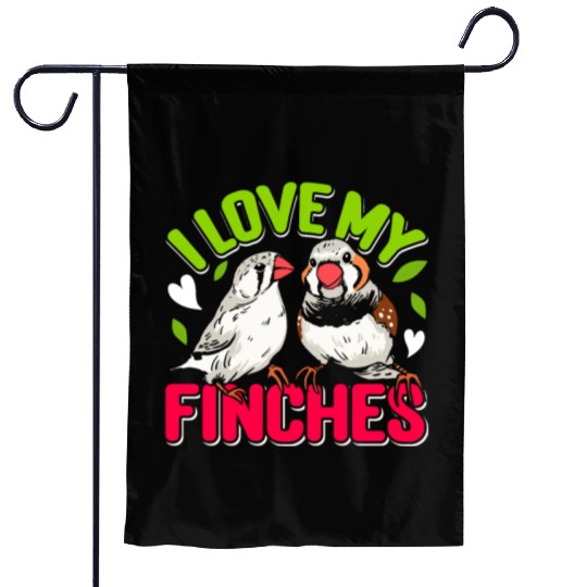 Zebra Finches I love my Finches Bird lover Garden Flags