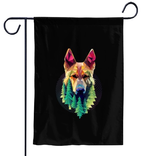 German Shepherd Forest Garden Flags