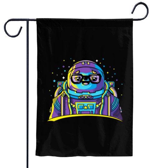 Astro Sloth Garden Flags