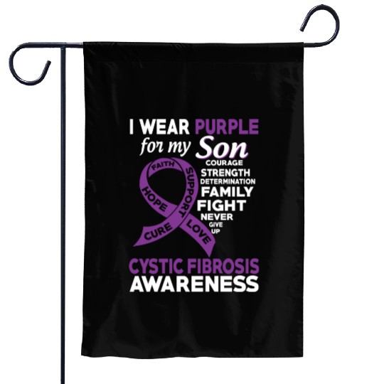 I Wear Purple For My Son Cystic Fibrosis Awareness Garden Flags