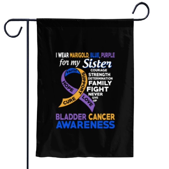I Wear Marigold Blue Purple For My Sister Bladder Garden Flags